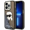 Karl Lagerfeld KLHCP14LLNKHCK Apple iPhone 14 Pro 6,1″juodos spalvos kietas dėklas Glitter Karl Head