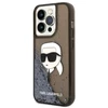Karl Lagerfeld KLHCP14LLNKHCK Apple iPhone 14 Pro 6,1″juodos spalvos kietas dėklas Glitter Karl Head