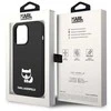Karl Lagerfeld KLHCP14LSLCTBK iPhone 14 Pro 6.1 deklas juodas / juodas silikoninis Choupette korpusas