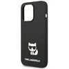 Karl Lagerfeld KLHCP14LSLCTBK iPhone 14 Pro 6.1 deklas juodas / juodas silikoninis Choupette korpusas