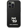 Karl Lagerfeld KLHCP14LSLCTBK iPhone 14 Pro 6.1 deklas juodas / juodas silikoninis Choupette korpusas