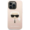 Karl Lagerfeld Liquid Silikoninis dėklas skirtas iPhone 14 Pro, rožinis