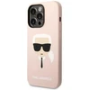 Karl Lagerfeld Liquid Silikoninis dėklas skirtas iPhone 14 Pro, rožinis