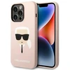 Karl Lagerfeld Liquid Silikoninis dėklas skirtas iPhone 14 Pro, rožinis