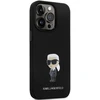Dėklas Karl Lagerfeld KLHCP14LSMHKNPK Apple iPhone 14 Pro 6.1″ juodos spalvos Silicone Ikonik Metal Pin