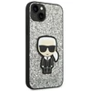 Apple iPhone 14 Plus Karl Lagerfeld dėklas Glitter Flakes Ikonik (KLHCP14MGFKPG) sidabrinės spalvos