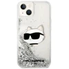 Karl Lagerfeld KLHCP14MLNCHCS iPhone 14 Plus / 15 Plus 6,7″ sidabrinis kietas dėklas Glitter Choupette