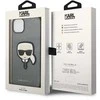 Karl Lagerfeld KLHCP14MSAPKHG iPhone 14 Plus 6,7 sidabrinis/sidabrinis deklas Saffiano Karl`s Head Patch