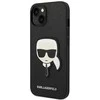 Karl Lagerfeld KLHCP14MSAPKHK iPhone 14 Plus 6,7 juodas/juodas deklas Saffiano Karl`s Head Patch