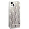 Karl Lagerfeld KLHCP14SLMNMS Apple iPhone 14/ 15 / 13 6,1″ kietas dėklas sidabrinis Liquid Glitter Monogram