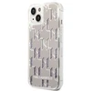 Karl Lagerfeld KLHCP14SLMNMS Apple iPhone 14/ 15 / 13 6,1″ kietas dėklas sidabrinis Liquid Glitter Monogram