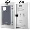 Karl Lagerfeld KLHCP14SSACKLHPK iPhone 14 6,1 juodos/juodos spalvos deklas Saffiano Monogram Chain