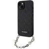 Karl Lagerfeld KLHCP14SSACKLHPK iPhone 14 6,1 juodos/juodos spalvos deklas Saffiano Monogram Chain