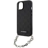 Karl Lagerfeld KLHCP14SSACKLHPK iPhone 14 6,1 juodos/juodos spalvos deklas Saffiano Monogram Chain