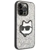 Karl Lagerfeld KLHCP14XG2CPS Apple iPhone 14 Pro Max 6,7″ sidabrinis kietas dėklas Glitter Choupette Patch