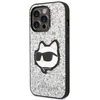 Karl Lagerfeld KLHCP14XG2CPS Apple iPhone 14 Pro Max 6,7″ sidabrinis kietas dėklas Glitter Choupette Patch