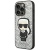Karl Lagerfeld KLHCP14XGFKPG iPhone 14 Pro Max 6,7″ kietas dėklas sidabrinis Glitter Flakes Ikonik