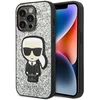 Karl Lagerfeld KLHCP14XGFKPG iPhone 14 Pro Max 6,7″ kietas dėklas sidabrinis Glitter Flakes Ikonik