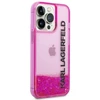 Karl Lagerfeld KLHCP14XLCKVF iPhone 14 Pro Max 6,7″ rožinės spalvos kietas dėklas Liquid Glitter Elong