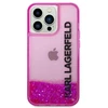 Karl Lagerfeld KLHCP14XLCKVF iPhone 14 Pro Max 6,7″ rožinės spalvos kietas dėklas Liquid Glitter Elong