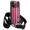 Dėklas Karl Lagerfeld KLHCP14XSTSTP Apple iPhone 14 Pro Max 6,7″ hardcase rožinės spalvos Color Stripes Strap