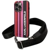 Dėklas Karl Lagerfeld KLHCP14XSTSTP Apple iPhone 14 Pro Max 6,7″ hardcase rožinės spalvos Color Stripes Strap