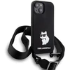 Karl Lagerfeld KLHCP15SSCBSCNK Apple iPhone 15/ 14 / 13 6.1″ kietas dėklas juodos spalvos Crossbody Silicone Chou
