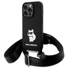 Karl Lagerfeld KLHCP15XSCBSCNK Apple iPhone 15 Pro Max 6.7″ kietas dėklas juodos spalvos Crossbody Silicone Choupe