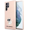 Karl Lagerfeld KLHCS23LSNCHBCP S23 Ultra S918 kietas dėklas rožinės spalvos Silicone Choupette