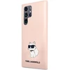 Karl Lagerfeld KLHCS23LSNCHBCP S23 Ultra S918 kietas dėklas rožinės spalvos Silicone Choupette