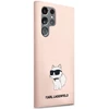 Karl Lagerfeld KLHCS23LSNCHBCP S23 Ultra S918 kietas dėklas rožinės spalvos Silicone Choupette