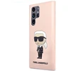 Karl Lagerfeld KLHCS23LSNIKBCP Samsung Galaxy S23 Ultra S918 kietas dėklas rožinės spalvos Silicone Ikonik