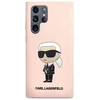 Karl Lagerfeld KLHCS23LSNIKBCP Samsung Galaxy S23 Ultra S918 kietas dėklas rožinės spalvos Silicone Ikonik