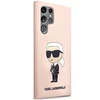 Karl Lagerfeld KLHCS23LSNIKBCP Samsung Galaxy S23 Ultra S918 kietas dėklas rožinės spalvos Silicone Ikonik