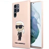 Karl Lagerfeld KLHCS23LSNIKBCP Samsung Galaxy S23 Ultra S918 kietas dėklas rožinės spalvos Silicone Ikonik