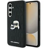 Karl Lagerfeld KLHCS24FEPGKLKCPK Samsung Galaxy S24 FE S721 juodos spalvos kietas dėklas Monogram Karl&Chaoupette Head Pin