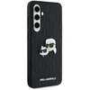 Karl Lagerfeld KLHCS24FEPGKLKCPK Samsung Galaxy S24 FE S721 juodos spalvos kietas dėklas Monogram Karl&Chaoupette Head Pin