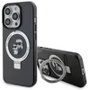 Karl Lagerfeld KLHMP13LHMRSKCK Apple iPhone 13 Pro 6.1″ juodos spalvos kietas dėklas Ring Stand Karl&Choupettte Ma