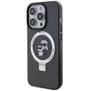 Karl Lagerfeld KLHMP13LHMRSKCK Apple iPhone 13 Pro 6.1″ juodos spalvos kietas dėklas Ring Stand Karl&Choupettte Ma