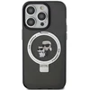 Karl Lagerfeld KLHMP13LHMRSKCK Apple iPhone 13 Pro 6.1″ juodos spalvos kietas dėklas Ring Stand Karl&Choupettte Ma