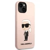 Karl Lagerfeld KLHMP14MSNIKBCP iPhone 14 Plus / 15 Plus 6,7″ kietas dėklas rožinės spalvos Silicone Ikonik Mag