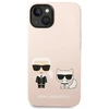 Karl Lagerfeld KLHMP14SSSKCI iPhone 14 6.1" kietas dėklas šviesiai rožinis / šviesiai rožinis silikoninis Karl & Choupette Magsafe dėklas