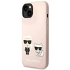 Karl Lagerfeld KLHMP14SSSKCI iPhone 14 6.1" kietas dėklas šviesiai rožinis / šviesiai rožinis silikoninis Karl & Choupette Magsafe dėklas