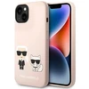 Karl Lagerfeld KLHMP14SSSKCI iPhone 14 6.1" kietas dėklas šviesiai rožinis / šviesiai rožinis silikoninis Karl & Choupette Magsafe dėklas