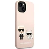 Karl Lagerfeld KLHMP14SSSKCI iPhone 14 6.1" kietas dėklas šviesiai rožinis / šviesiai rožinis silikoninis Karl & Choupette Magsafe dėklas