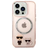 Karl Lagerfeld KLHMP14XHKCP iPhone 14 Pro Max 6,7″ kietas dėklas rožinės spalvos Karl & Choupette Aliuminio Ma