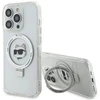 Karl Lagerfeld KLHMP15LHMRSCHH Apple iPhone 15 Pro 6.1″ baltos spalvos kietas dėklas Ring Stand Choupette Head MagS
