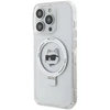 Karl Lagerfeld KLHMP15LHMRSCHH Apple iPhone 15 Pro 6.1″ baltos spalvos kietas dėklas Ring Stand Choupette Head MagS