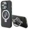 Karl Lagerfeld KLHMP15LHMRSKCK Apple iPhone 15 Pro 6.1″ juodos spalvos kietas dėklas Ring Stand Karl&Choupettte Ma
