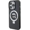Karl Lagerfeld KLHMP15LHMRSKHK iPhone 15 Pro 6.1″ juodos spalvos kietas dėklas su žiediniu stovu Karl Head MagSafe